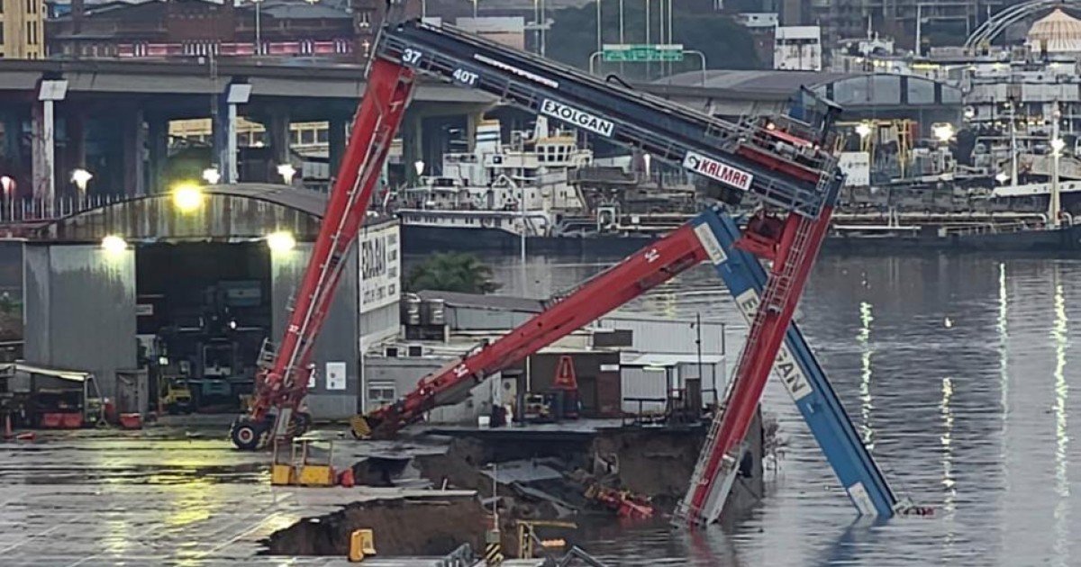 Se derrumbó una grúa de Exolgan y complica la operación del puerto de Buenos Aires