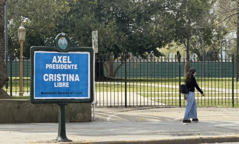 Aparecieron carteles de "Axel presidente, Cristina libre" y agitaron la interna peronista